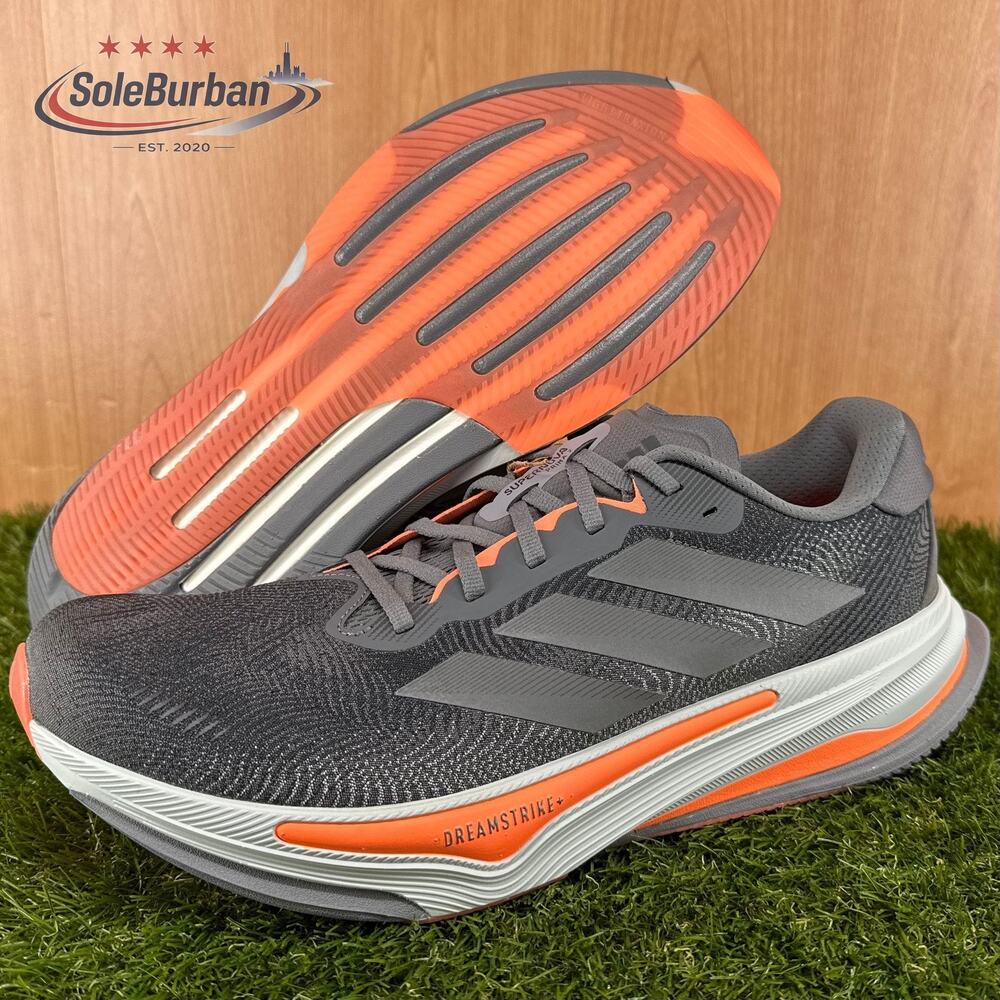 adidas Supernova Prima 2 Grey Iron Orange Running Shoes JR7361 Men's Size 12.5